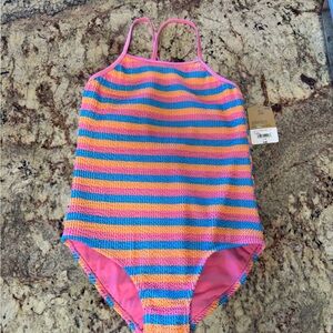 Thereabouts Girl’s Striped Swimsuit- L
